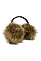 Womens Oversized Faux Fur Earmuffs, Brown