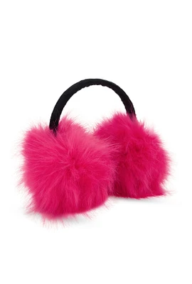 Womens Oversized Faux Fur Earmuffs, Pink