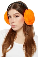 Womens Faux Leather Band Fur Earmuffs,