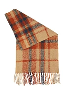 Womens Boucle Plaid Scarf,