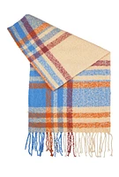 Womens Boucle Plaid Scarf, Multi