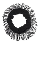 Womens Fringe Infinity Scarf, Black