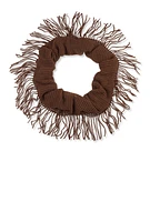 Womens Fringe Infinity Scarf, Brown