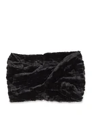 Womens Faux Fur Infinity Scarf, Black