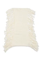 Womens Solid Fringe Infinity Scarf, White