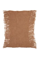 Womens Fringe Knitted Infinity Scarf, Brown