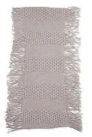 Womens Knitted Fringe Infinity Scarf, Grey