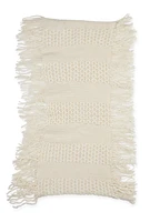 Womens Knitted Fringe Infinity Scarf, Beige