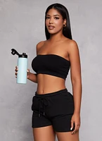 Womens Seamless Bandeau Bra, Black, Size L-XL