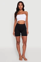 Womens Seamless Padded Bandeau Top, White, Size L-XL