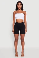 Womens Seamless Padded Bandeau Top, White, Size L-XL