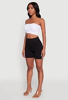 Womens Seamless Padded Bandeau Top, White, Size L-XL