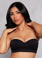 Womens Seamless Push Up Balconette Bra | Converts to Strapless, Black, Size 36B