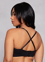 Womens Seamless Push Up Balconette Bra | Converts to Strapless, Black, Size 36B