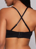 Womens Seamless Push Up Balconette Bra | Converts to Strapless, Black, Size 36B