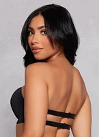 Womens Solid Double Strap Balconette Bra, Black, Size 36B