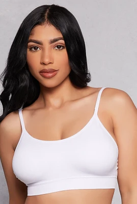 Womens Seamless Bralette, White, Size L