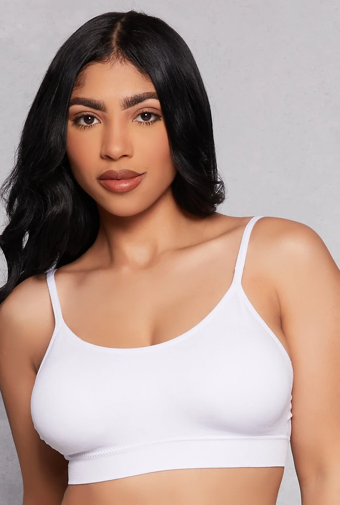 Womens Seamless Bralette, White, Size S
