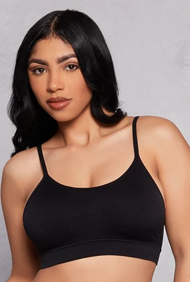 Womens Seamless Wide Band Bralette, Black, Size XL