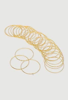 Womens Textured Metallic Bangles Set of 30, Gold