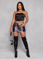 Womens Timer Printed Mini Skirt, Grey, Size S