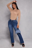 Womens Seamless Cable Knit High Cut Bodysuit,