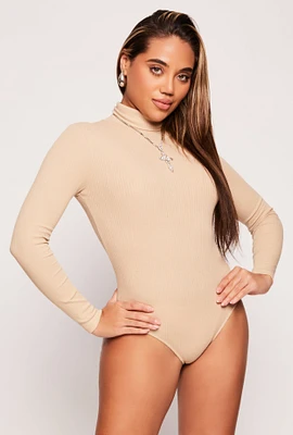 Womens Turtleneck Long Sleeve Bodysuit,