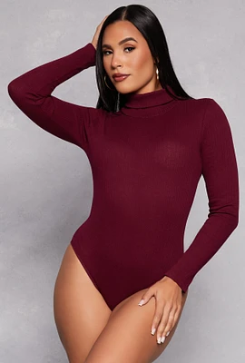 Womens Turtleneck Long Sleeve Bodysuit,