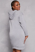 Womens Plus Size City of Angels Hoodie Dress, Grey, Size 2X