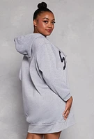 Womens Plus Size Soho Hooded Sweatshirt Dress, Grey, Size 2X