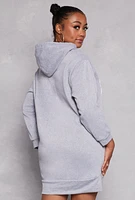 Womens Plus Size Brooklyn New York Hoodie Dress, Grey, Size 1X