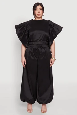 Womens Plus Nylon Parachute Pants,