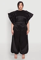Womens Plus Nylon Parachute Pants,