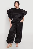 Womens Plus Nylon Parachute Pants,
