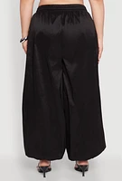 Womens Plus Nylon Parachute Pants,