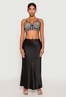 Womens Rhinestone Convertible Bustier Top, Black, Size S