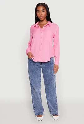 Womens Iris Gauze Knit Button Front Shirt,