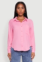 Womens Iris Gauze Knit Button Front Shirt,