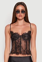 Womens Lace Bustier Corset Top, Black, Size M