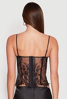 Womens Lace Bustier Corset Top, Black, Size M