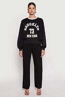 Womens Iris Brooklyn New York Sweatshirt, Black, Size L