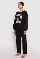 Womens Iris Brooklyn New York Sweatshirt, Black, Size L