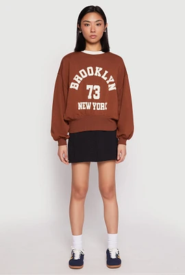 Womens Iris Brooklyn New York Sweatshirt, Brown,