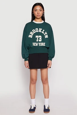 Womens Iris Brooklyn New York Sweatshirt, Green, Size L