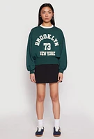 Womens Iris Brooklyn New York Sweatshirt, Green, Size L
