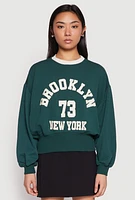 Womens Iris Brooklyn New York Sweatshirt, Green, Size L