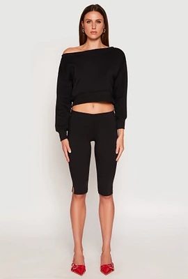 Womens Off The Shoulder Sweatshirt, L