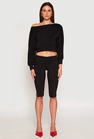 Womens Off The Shoulder Sweatshirt, L