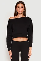 Womens Off The Shoulder Sweatshirt, L