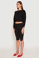 Womens Off The Shoulder Sweatshirt, L
